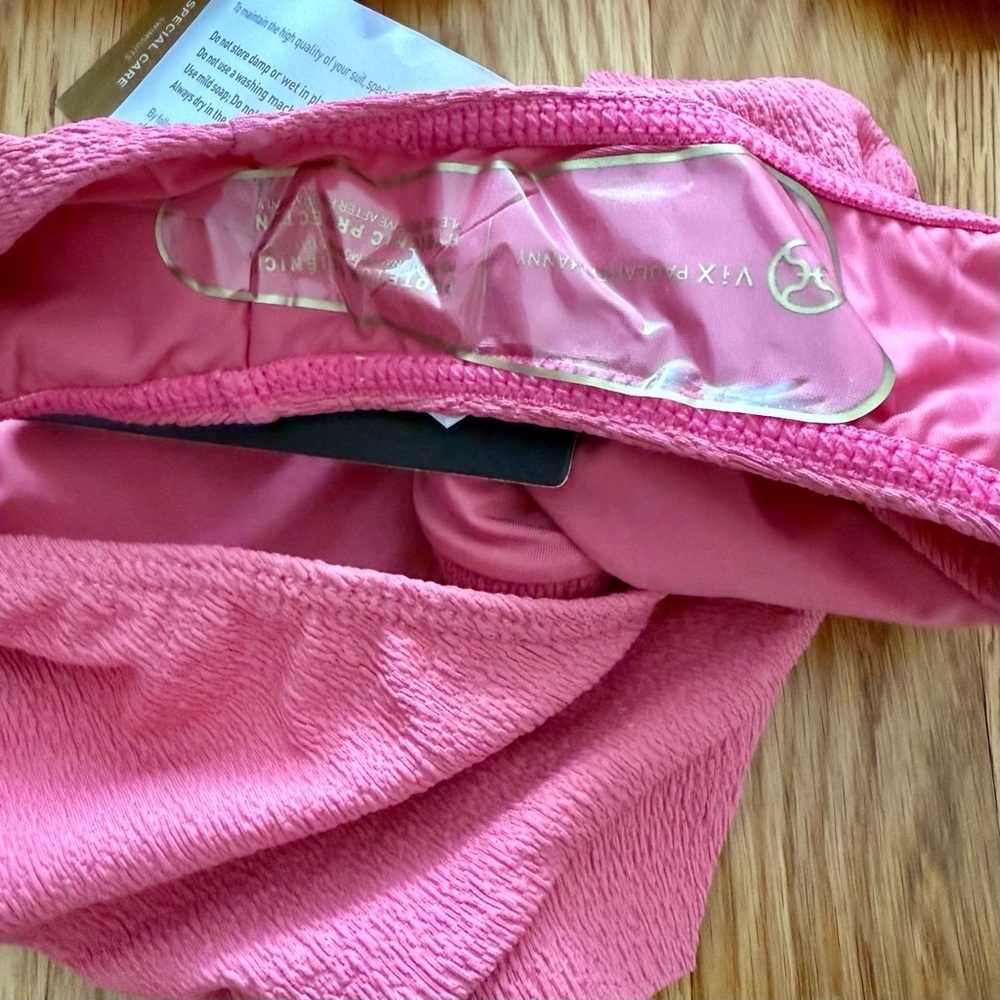 Vix Imani Bandeau + Imani Hot Pants Bikini Set Pink (Top S / Bottom M) NWT - Picture 5 of 8